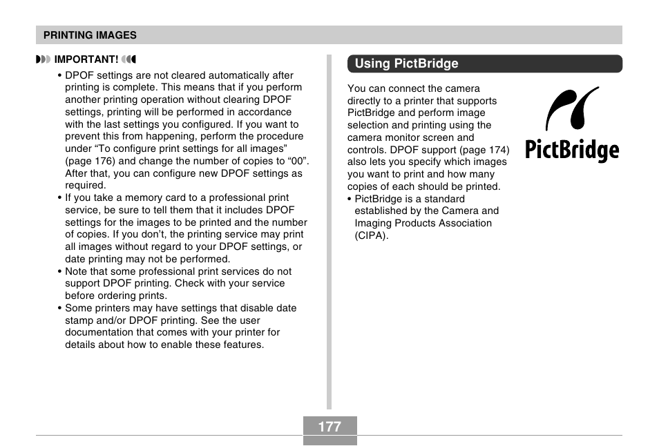 Using pictbridge | Casio EX-P505 User Manual | Page 177 / 236