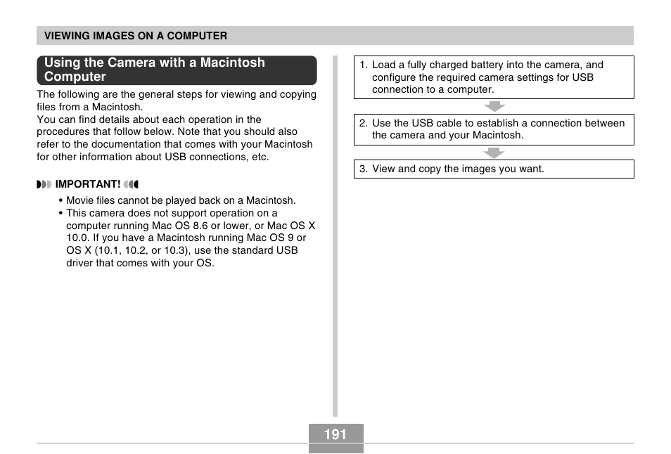 Using the camera with a macintosh computer | Casio EX-P505 User Manual | Page 191 / 236