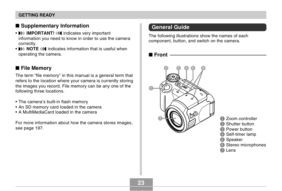 General guide | Casio EX-P505 User Manual | Page 23 / 236