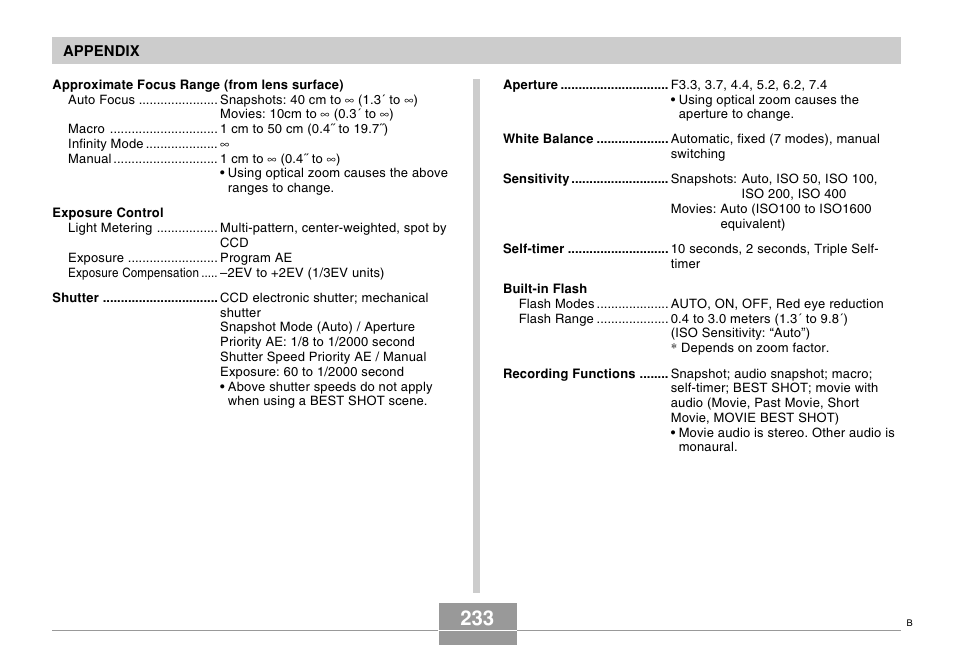 Casio EX-P505 User Manual | Page 233 / 236