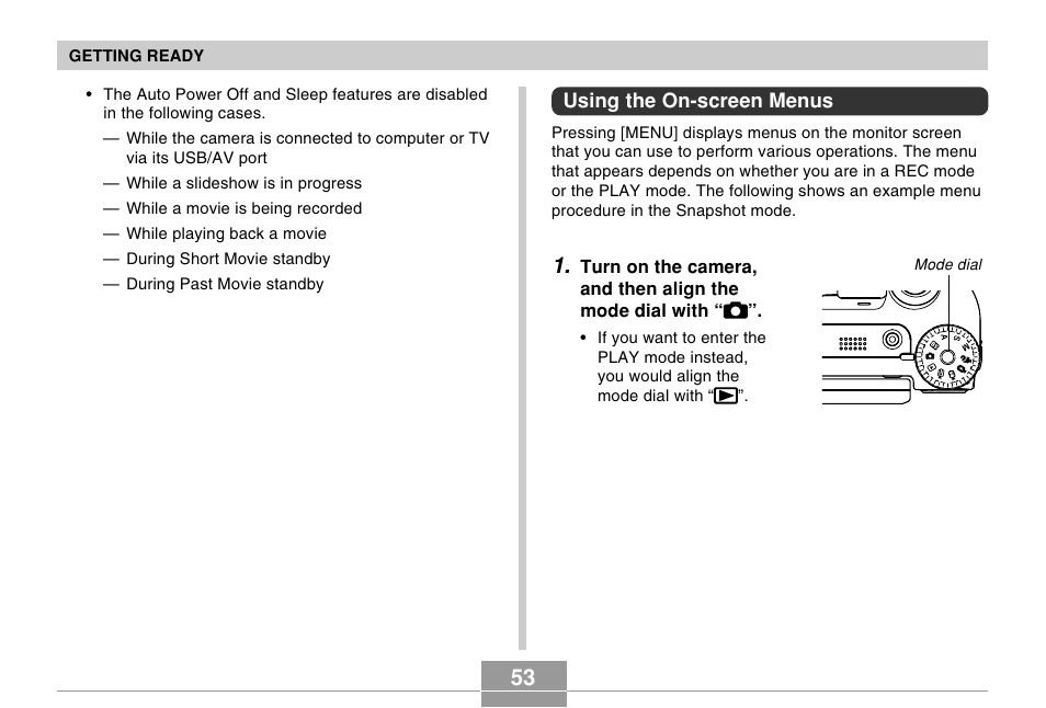 Using the on-screen menus | Casio EX-P505 User Manual | Page 53 / 236