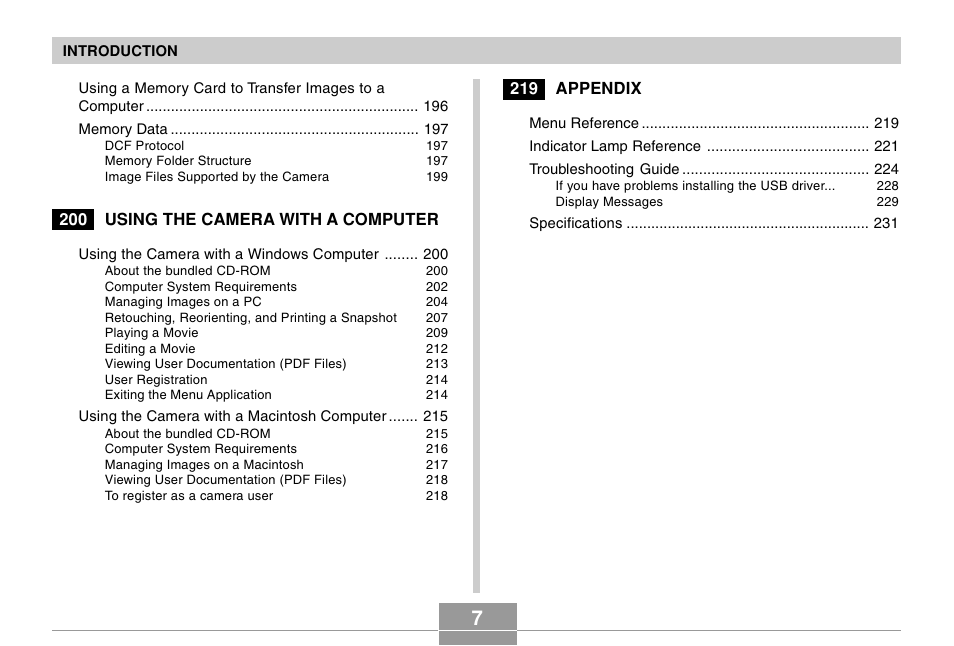 Casio EX-P505 User Manual | Page 7 / 236