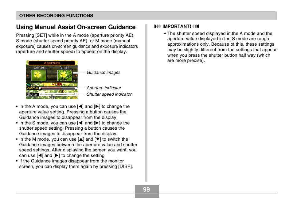 Using manual assist on-screen guidance | Casio EX-P505 User Manual | Page 99 / 236