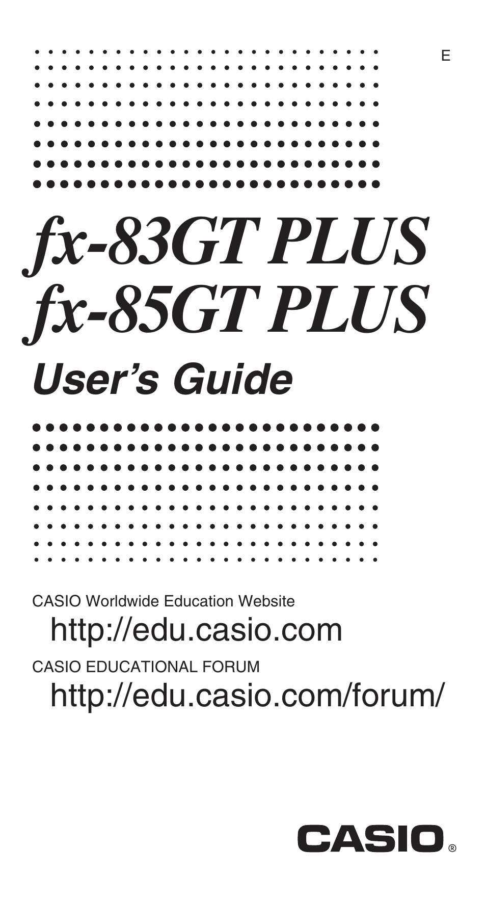 Casio FX-85GT PLUS User Manual | 32 pages