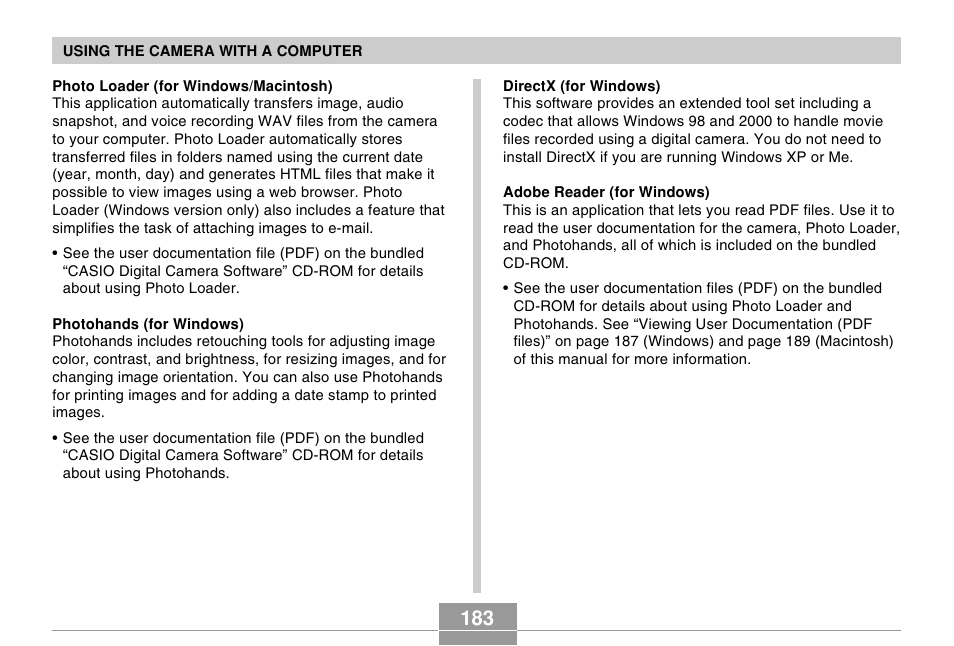 Casio EX-S100 User Manual | Page 183 / 207