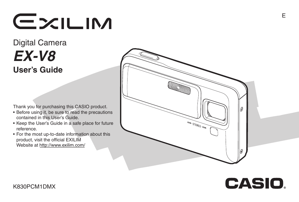 Casio EX-V8 User Manual | 289 pages