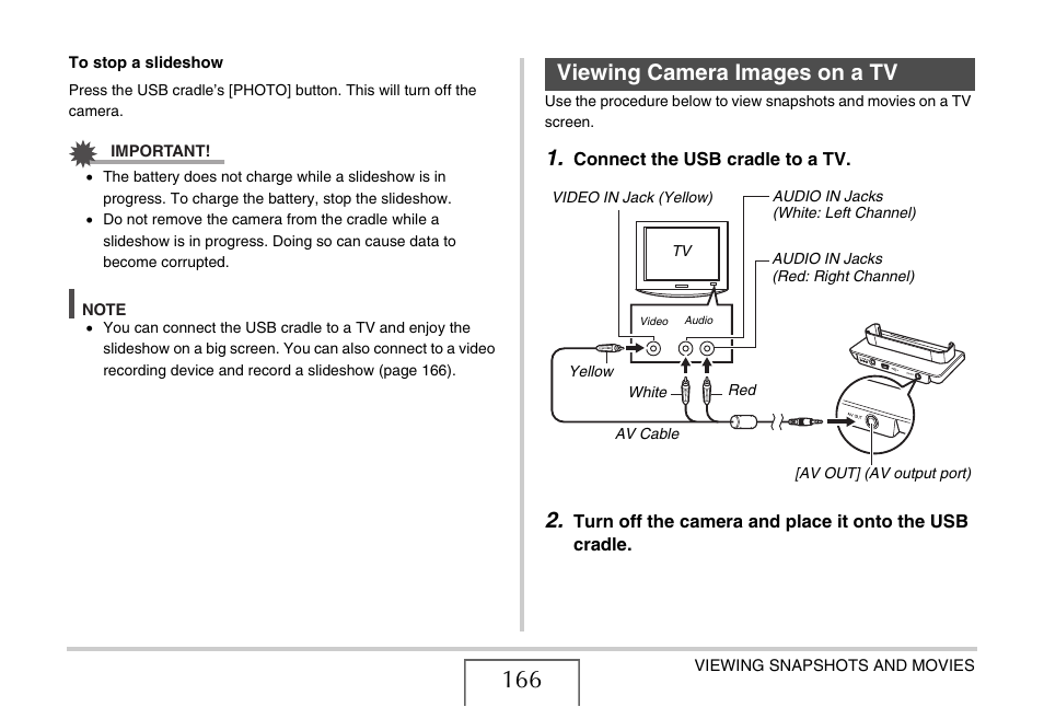 Viewing camera images on a tv | Casio EX-V8 User Manual | Page 166 / 289