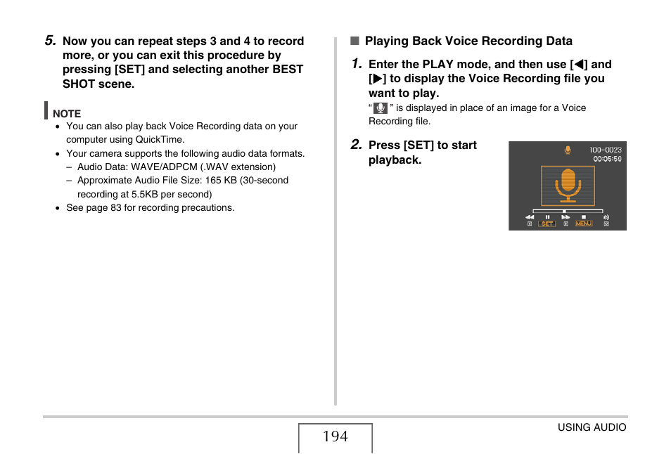 Casio EX-V8 User Manual | Page 194 / 289