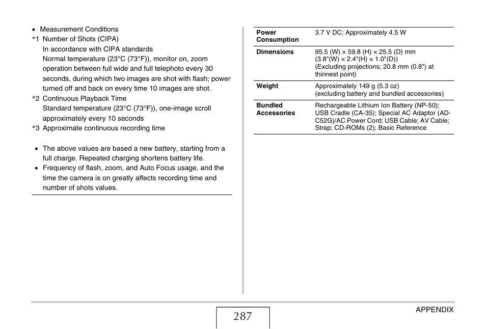 Casio EX-V8 User Manual | Page 287 / 289