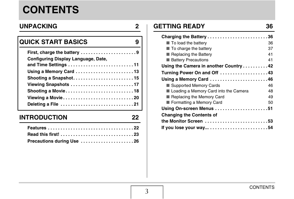 Casio EX-V8 User Manual | Page 3 / 289