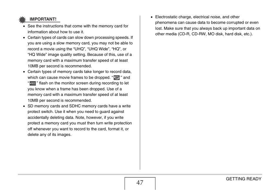 Casio EX-V8 User Manual | Page 47 / 289