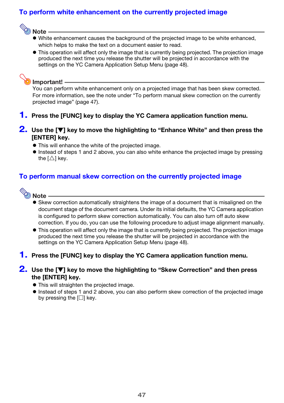 Casio XJ-H1650 User Manual | Page 47 / 69