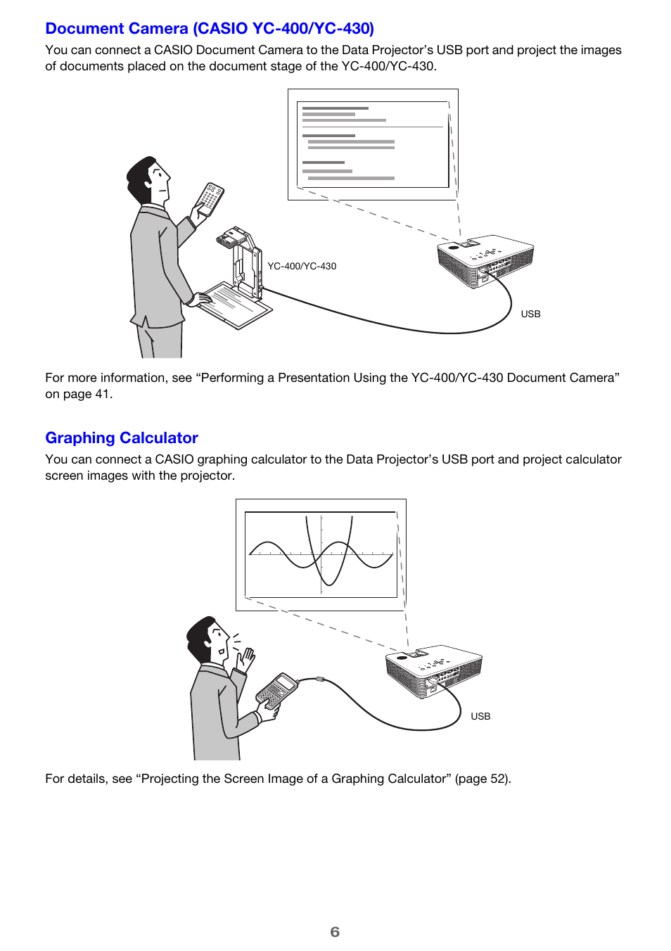 Graphing calculator | Casio XJ-H1650 User Manual | Page 6 / 69