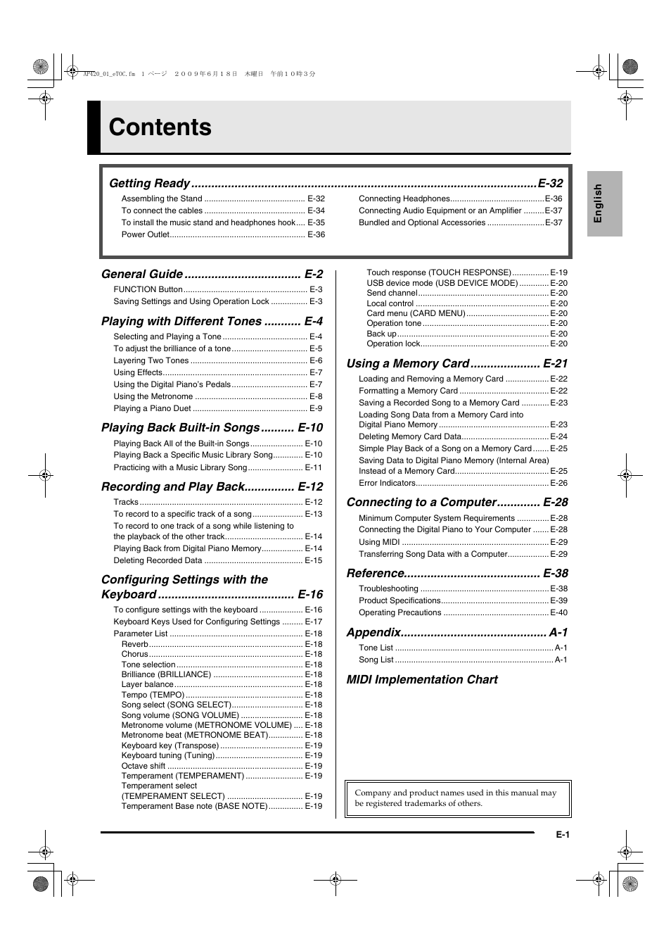Casio CELVIANO AP-420 User Manual | Page 3 / 46
