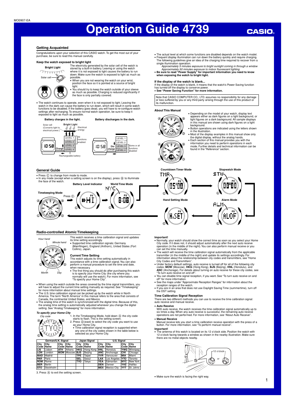 Casio 4739 User Manual | 6 pages