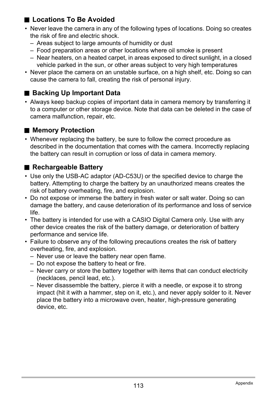 Casio EXILIM EX-ZS150 User Manual | Page 113 / 136