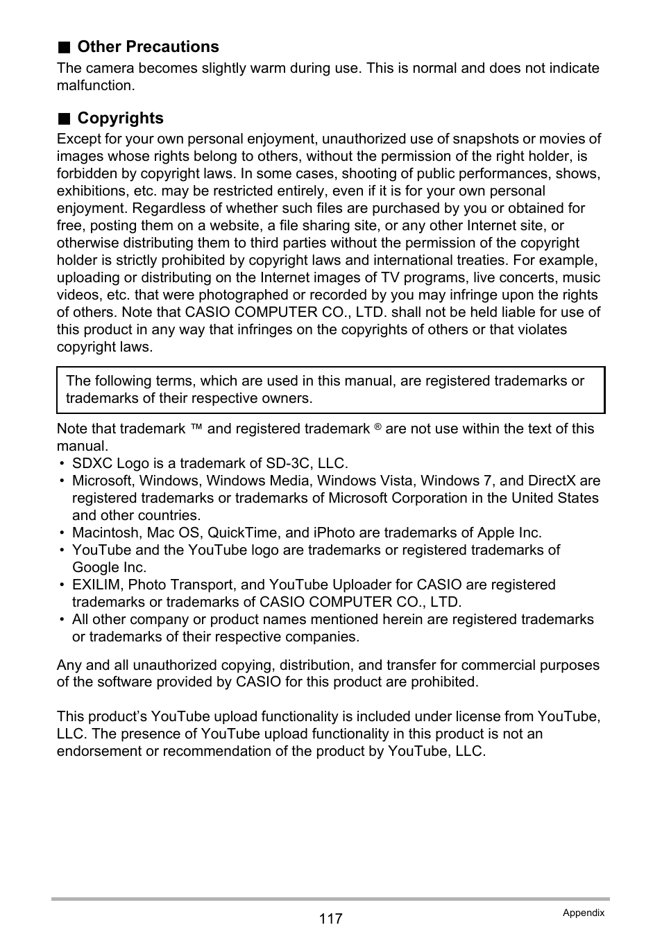 Casio EXILIM EX-ZS150 User Manual | Page 117 / 136