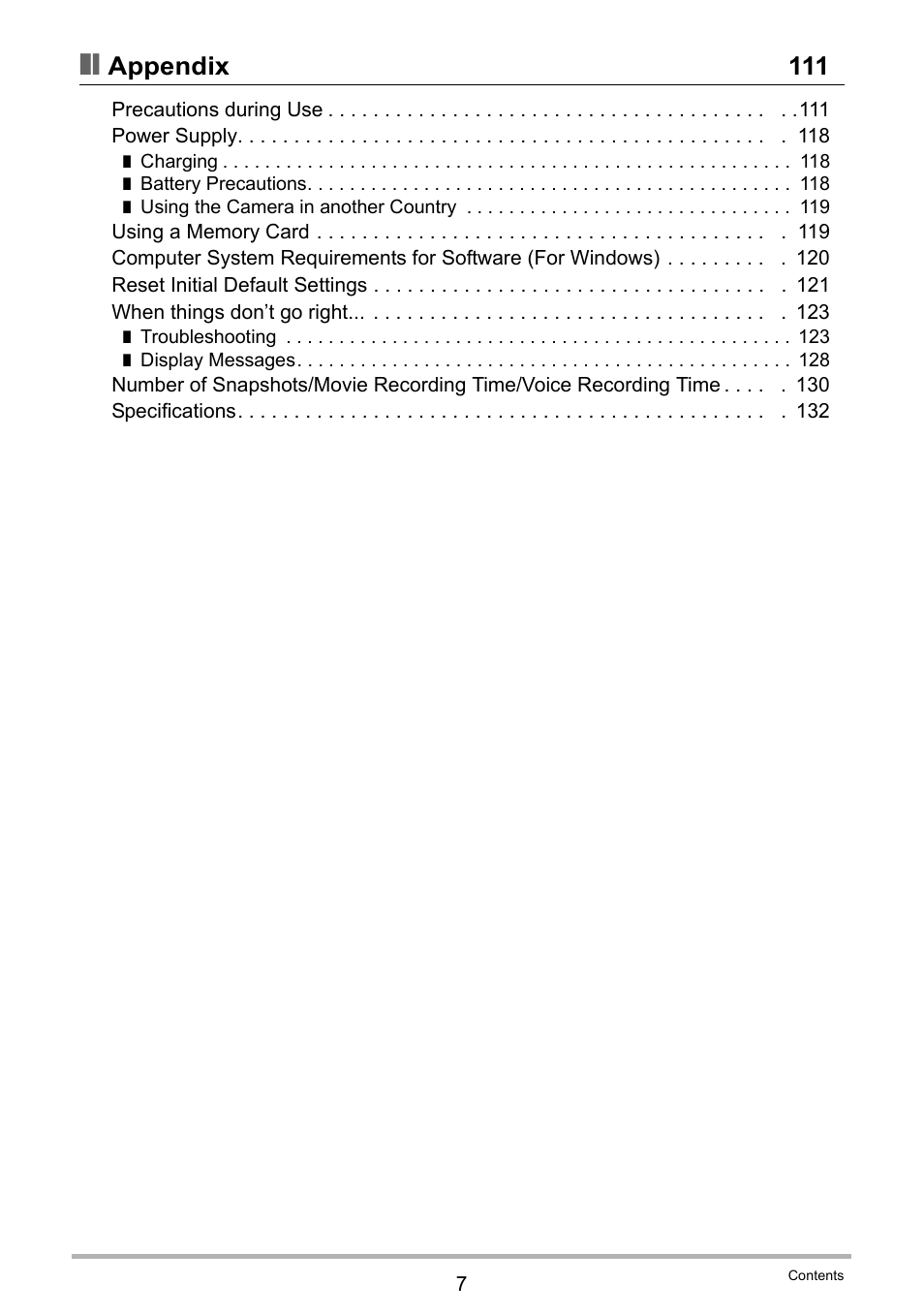 Appendix 111 | Casio EXILIM EX-ZS150 User Manual | Page 7 / 136