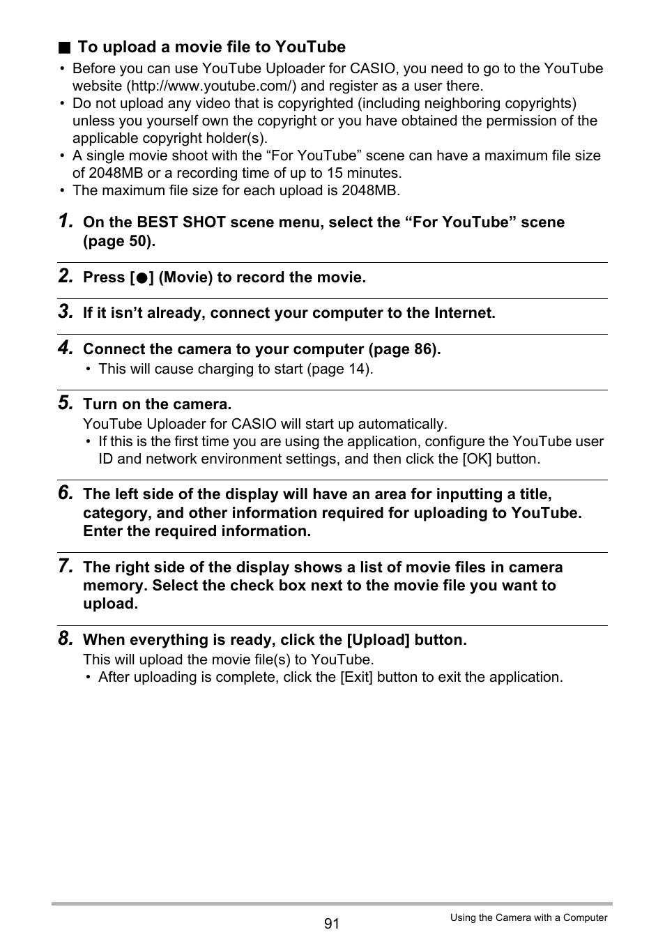 Casio EXILIM EX-ZS150 User Manual | Page 91 / 136