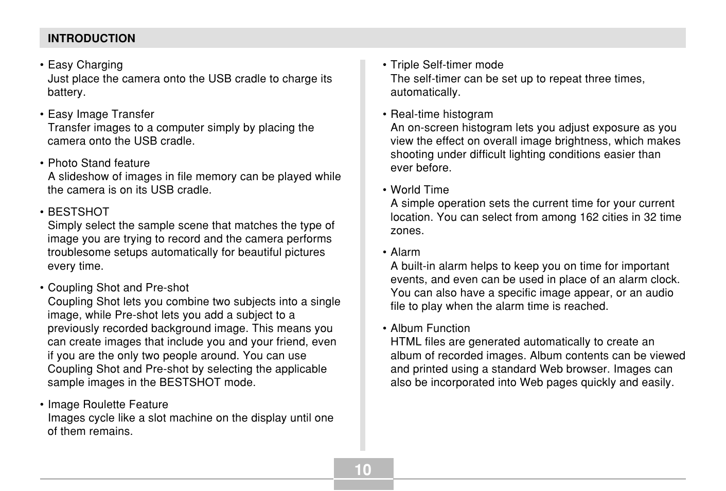 Casio E MULTI PJ CAMERA Multifunctional Camera System User Manual | Page 10 / 174