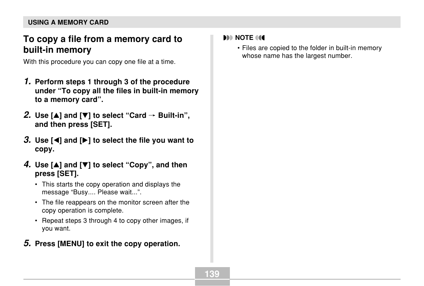 Casio E MULTI PJ CAMERA Multifunctional Camera System User Manual | Page 139 / 174