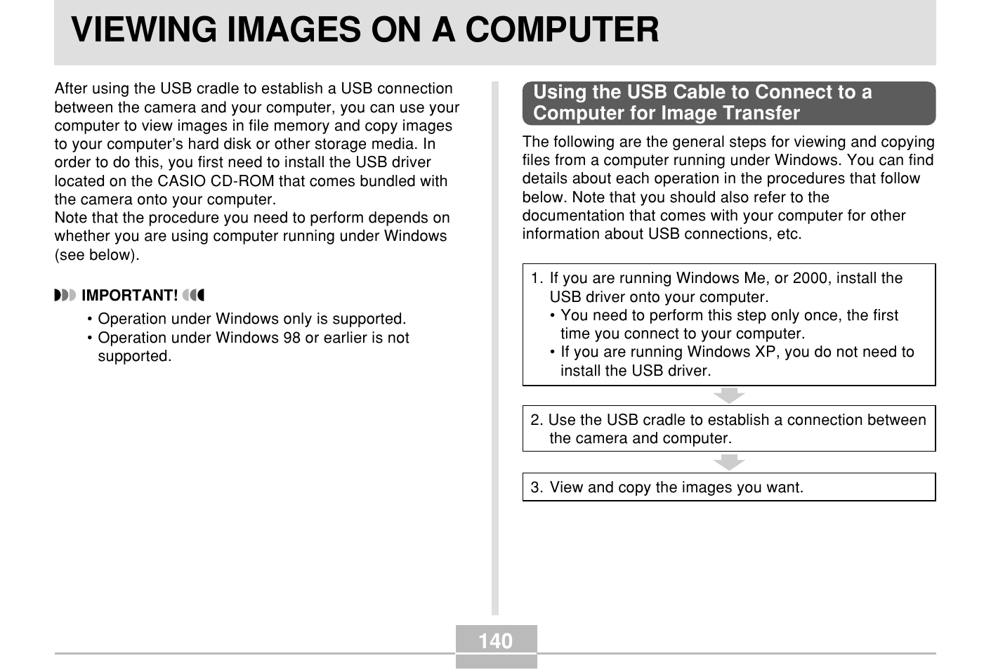 Viewing images on a computer | Casio E MULTI PJ CAMERA Multifunctional Camera System User Manual | Page 140 / 174