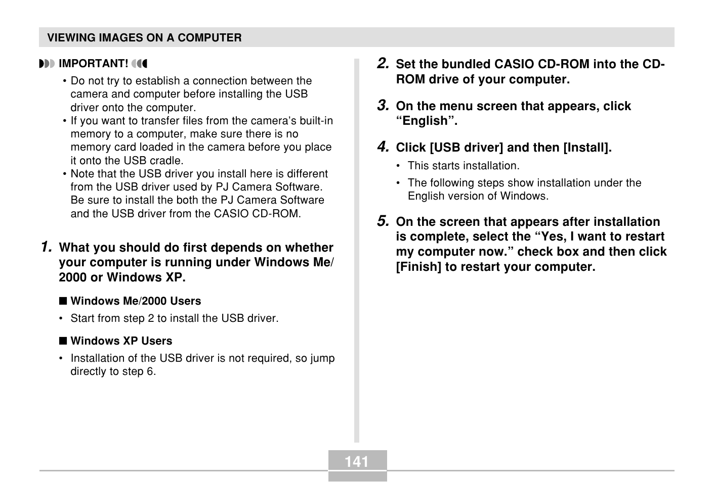 Casio E MULTI PJ CAMERA Multifunctional Camera System User Manual | Page 141 / 174