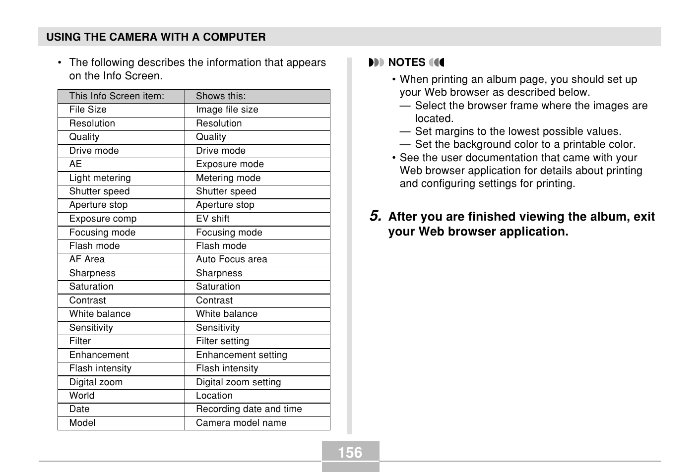 Casio E MULTI PJ CAMERA Multifunctional Camera System User Manual | Page 156 / 174