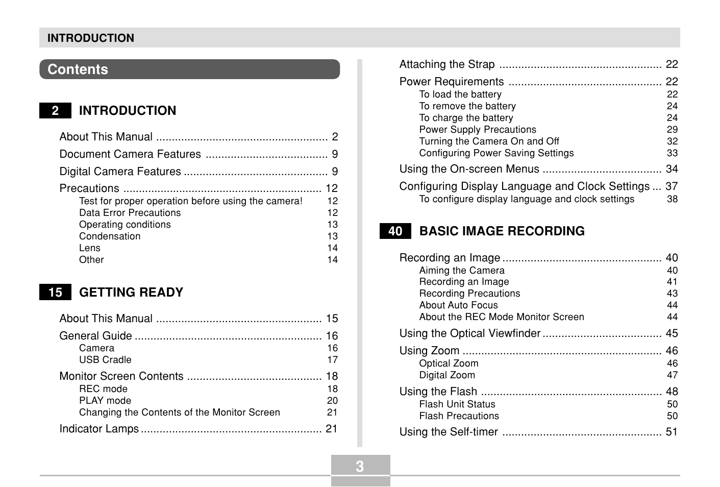 Casio E MULTI PJ CAMERA Multifunctional Camera System User Manual | Page 3 / 174