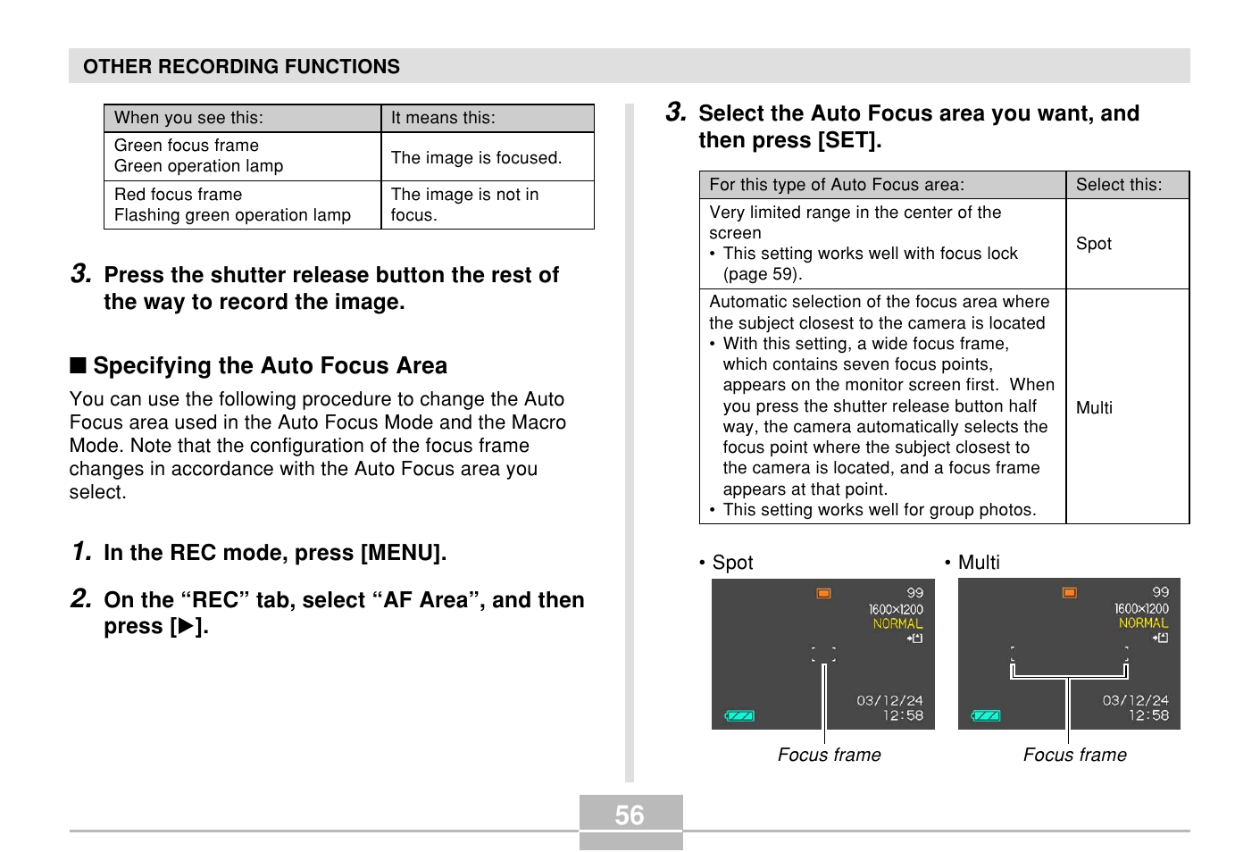 Casio E MULTI PJ CAMERA Multifunctional Camera System User Manual | Page 56 / 174