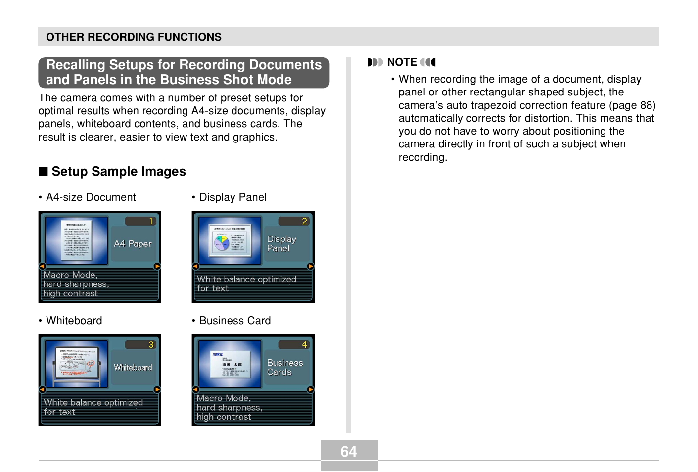 Casio E MULTI PJ CAMERA Multifunctional Camera System User Manual | Page 64 / 174