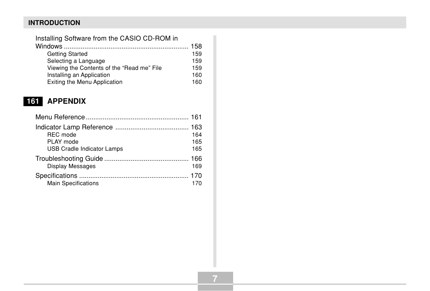 Casio E MULTI PJ CAMERA Multifunctional Camera System User Manual | Page 7 / 174
