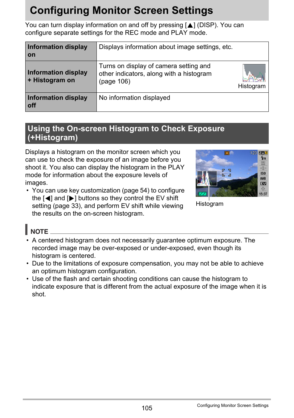 Configuring monitor screen settings | Casio EXILIM EX-Z19 User Manual | Page 105 / 139