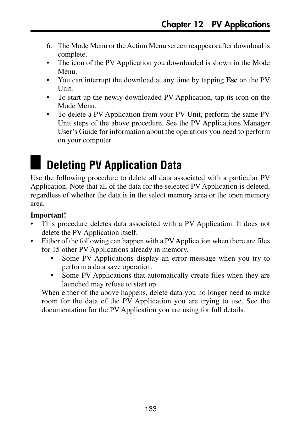 Deleting pv application data | Casio PV-S460/PV-S660 User Manual | Page 135 / 187