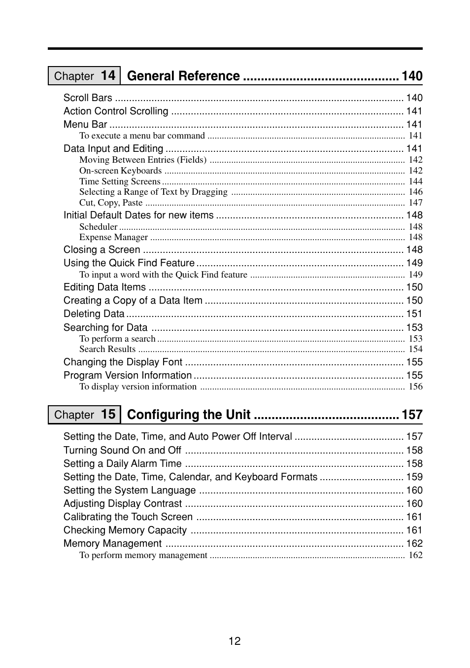 General reference, Configuring the unit | Casio PV-S460/PV-S660 User Manual | Page 14 / 187