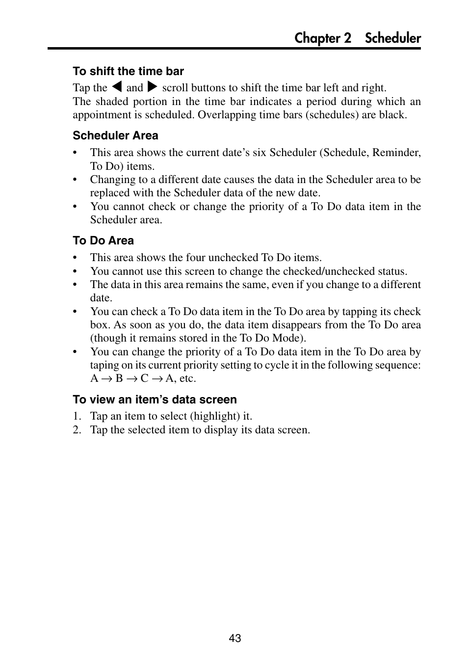 Chapter 2 scheduler | Casio PV-S460/PV-S660 User Manual | Page 45 / 187