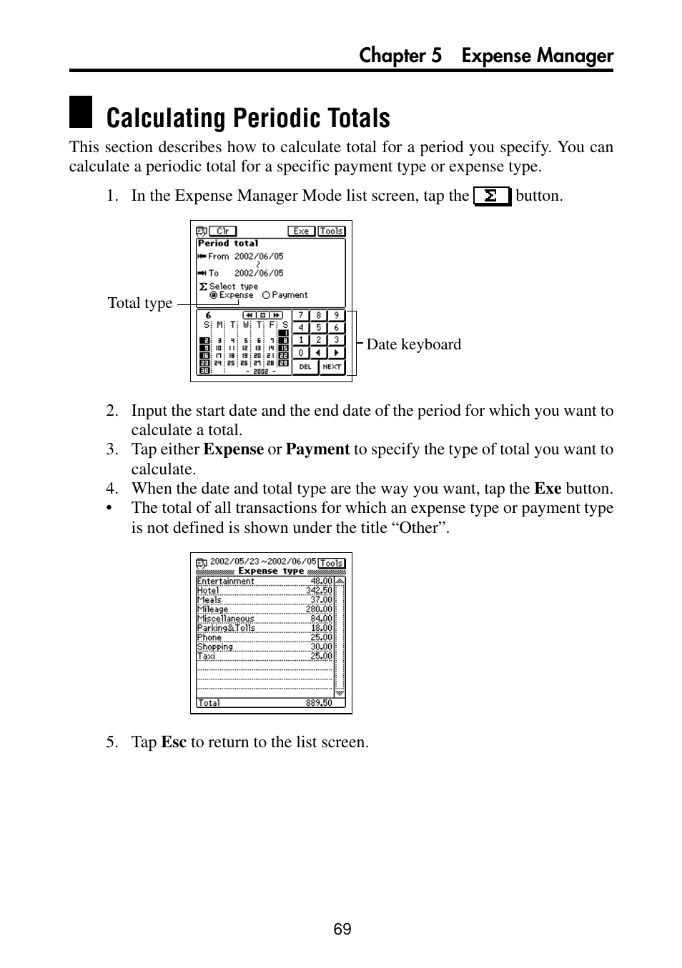 Calculating periodic totals | Casio PV-S460/PV-S660 User Manual | Page 71 / 187