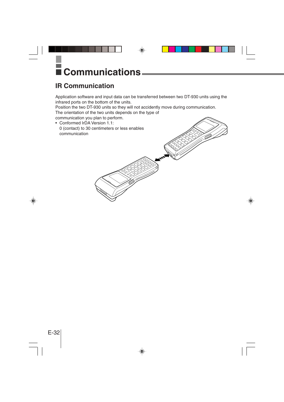 Communications | Casio DT-930 User Manual | Page 32 / 68