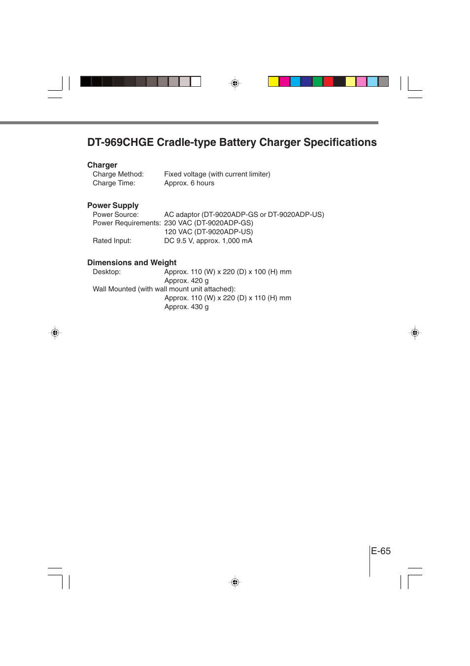 E-65 | Casio DT-930 User Manual | Page 65 / 68