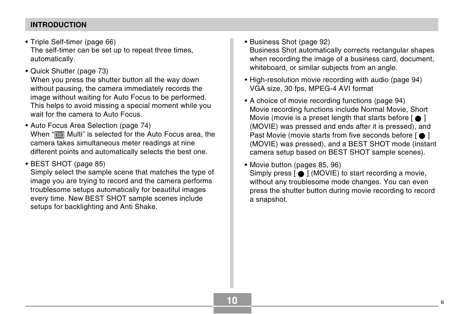 Casio EX-S500 User Manual | Page 10 / 235