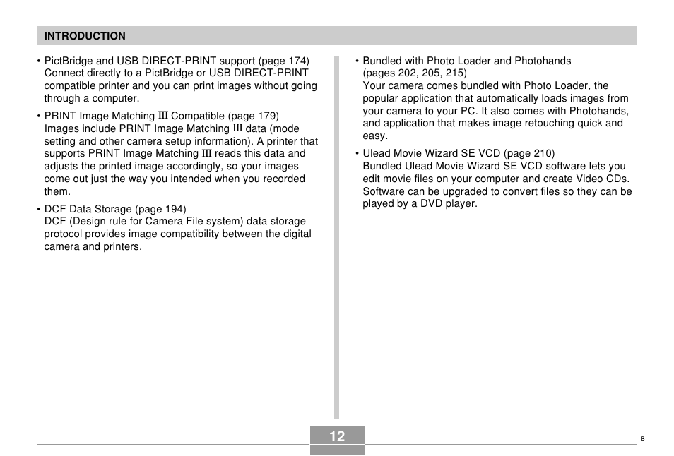 Casio EX-S500 User Manual | Page 12 / 235