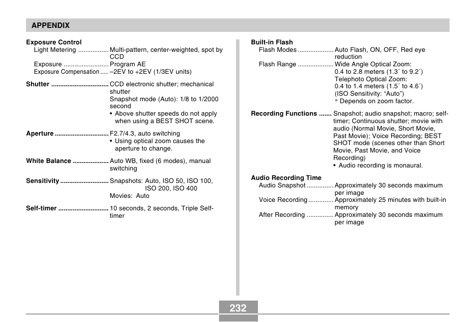 Casio EX-S500 User Manual | Page 232 / 235