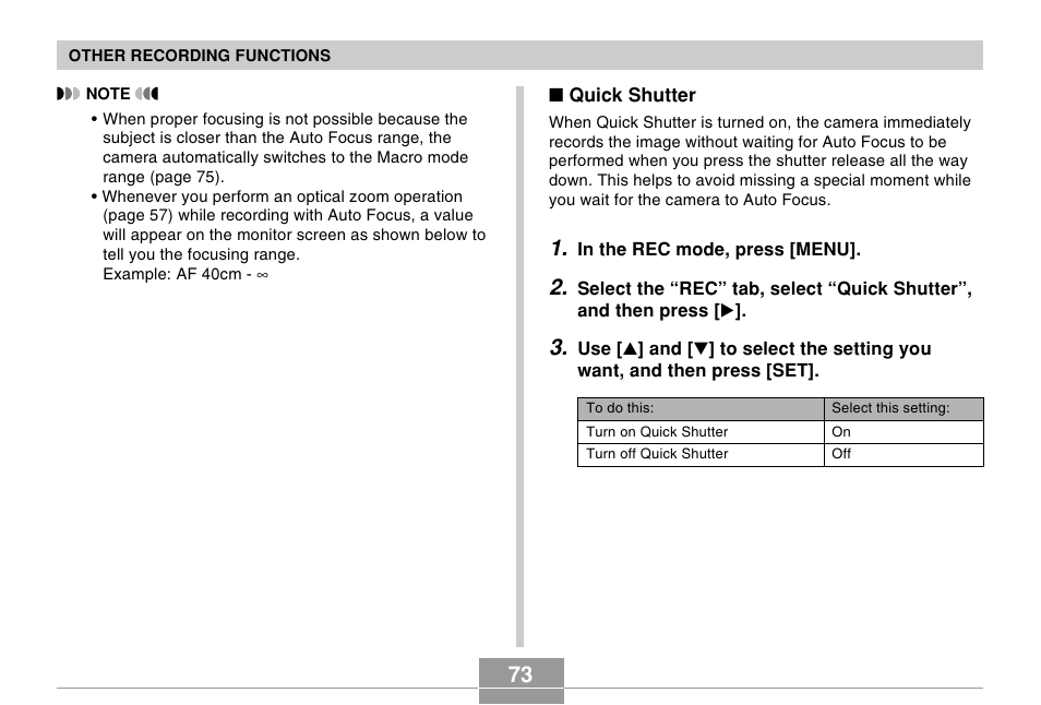 Casio EX-S500 User Manual | Page 73 / 235