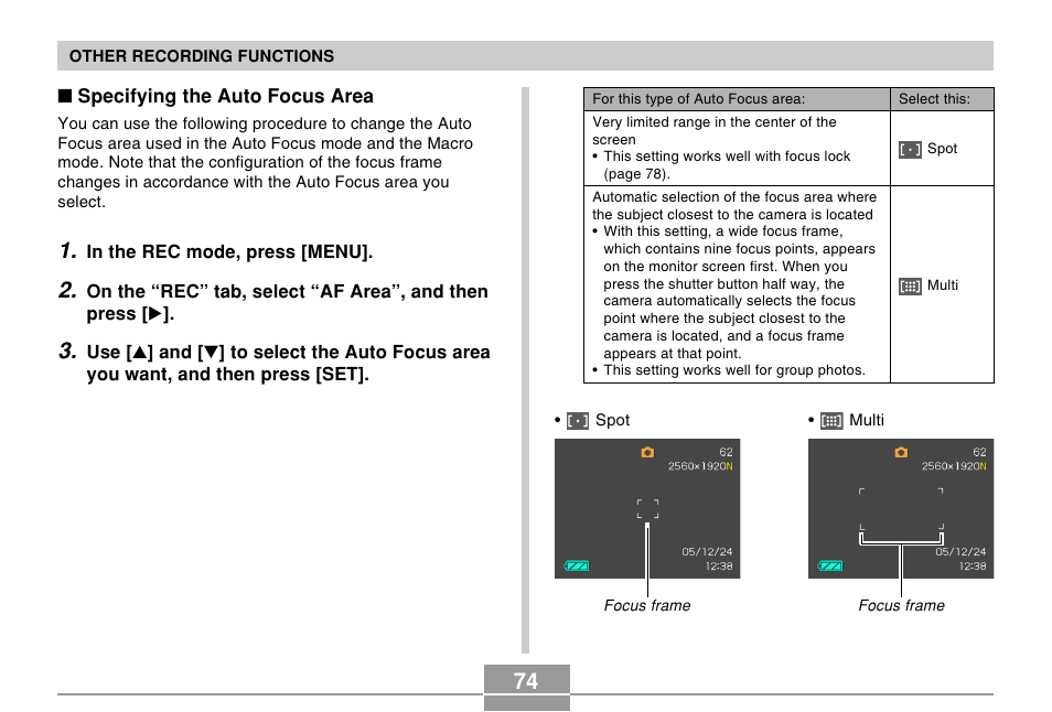 Casio EX-S500 User Manual | Page 74 / 235