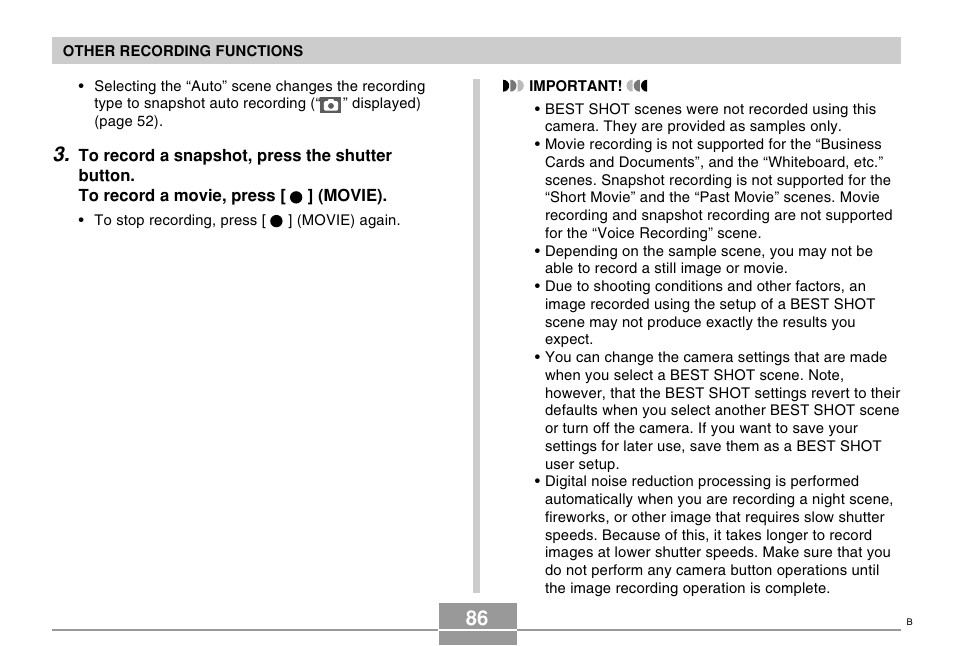 Casio EX-S500 User Manual | Page 86 / 235