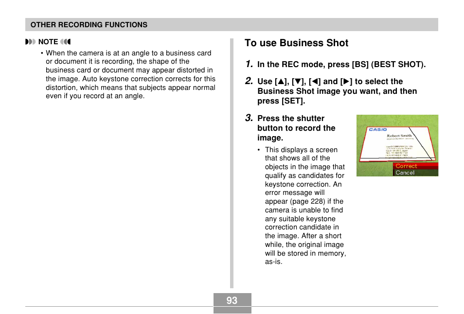 To use business shot | Casio EX-S500 User Manual | Page 93 / 235