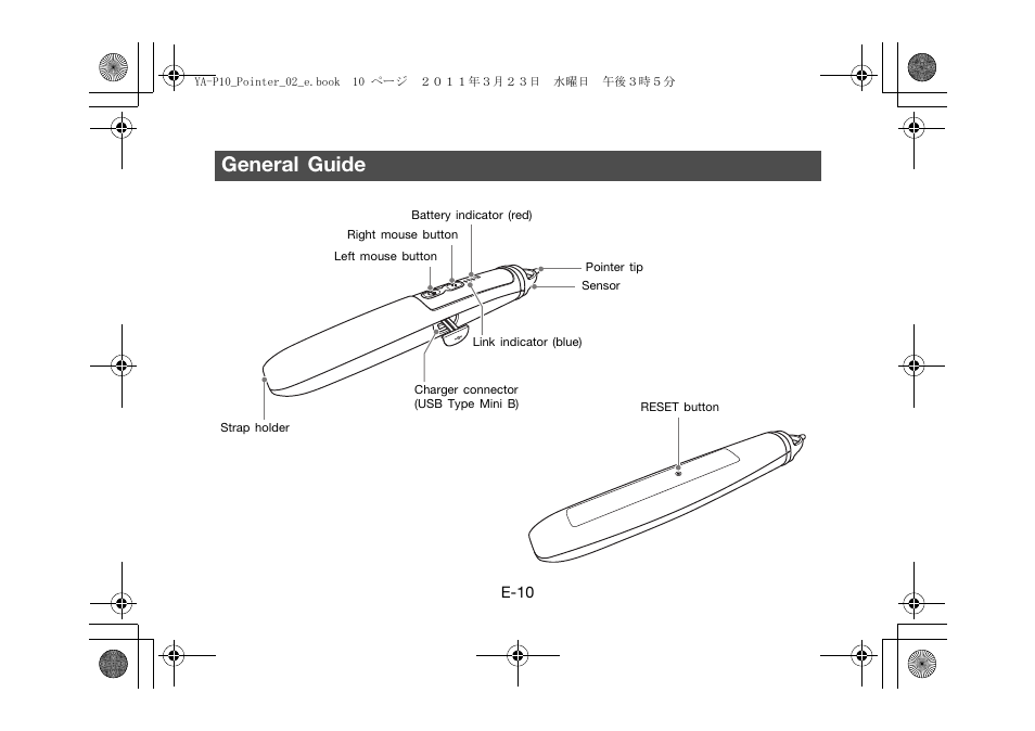 General guide | Casio YA-P10 User Manual | Page 11 / 30