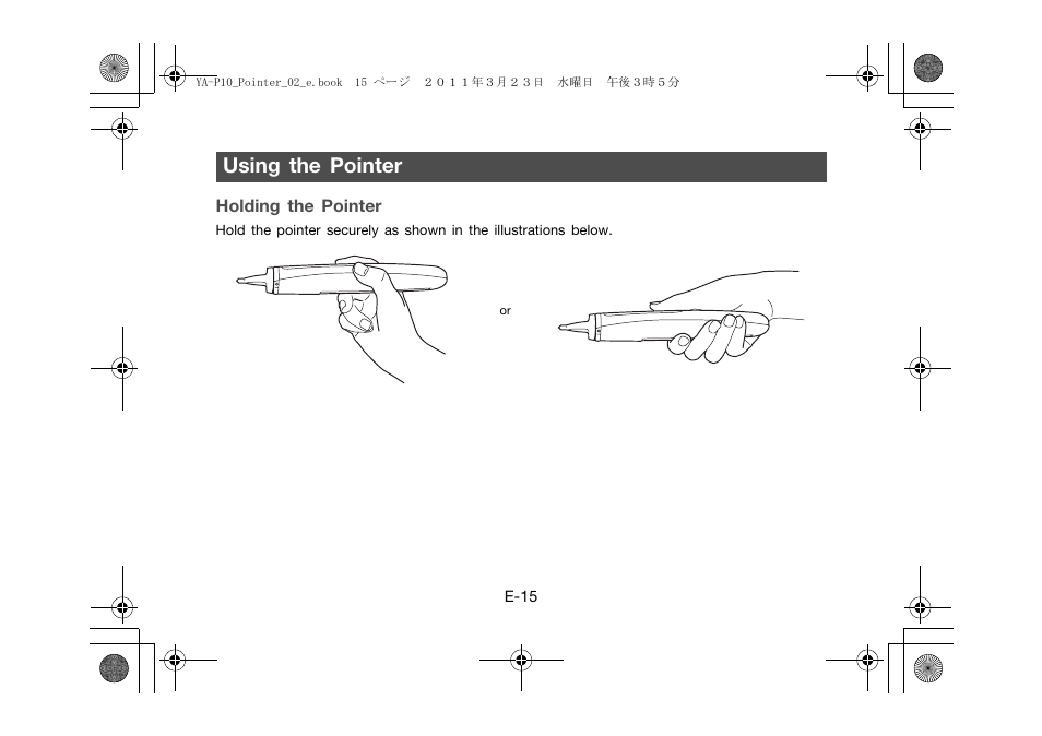 Using the pointer | Casio YA-P10 User Manual | Page 16 / 30