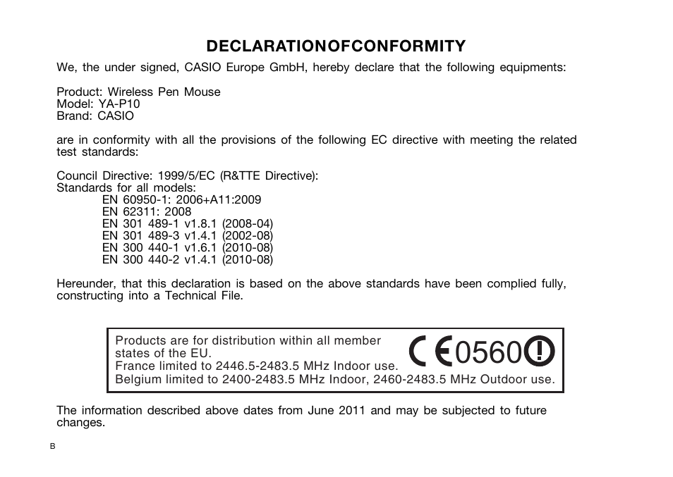 Casio YA-P10 User Manual | Page 28 / 30