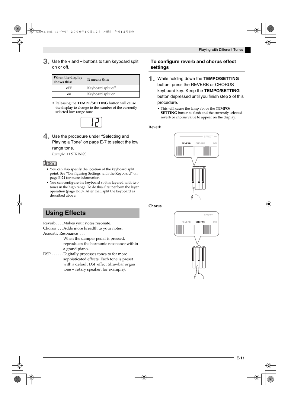 Using effects | Casio PX-800 User Manual | Page 15 / 53